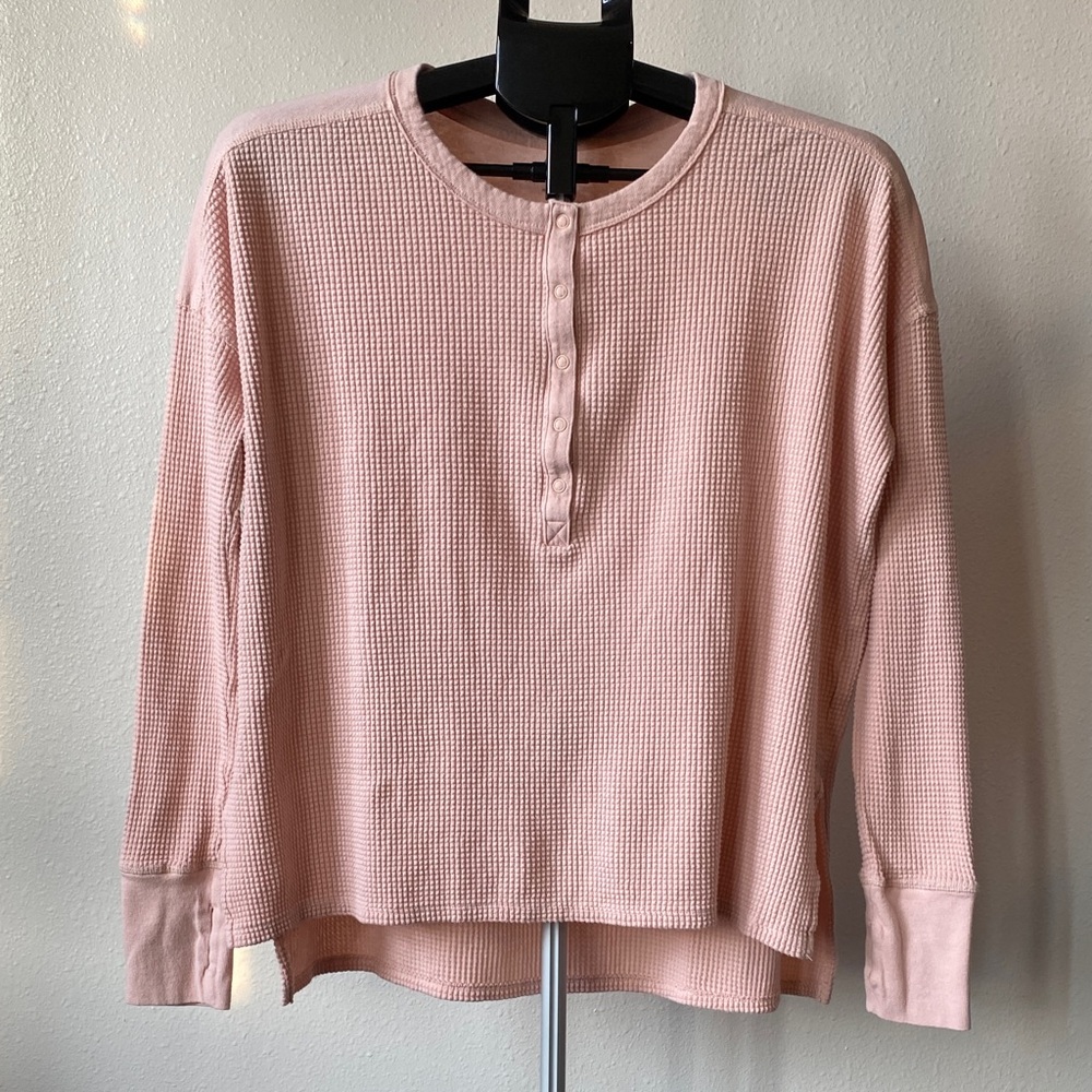 OFFLINE by Aerie Pink Waffle Knit Women's Top XSMALL